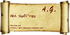 Abt György névjegykártya